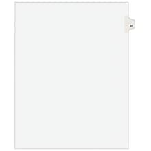 Avery Legal Pre-Printed Paper Dividers, Side Tab #28, White, Avery Style, Letter Size, 25/Pack (0102