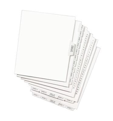 Avery Premium Collated Legal Paper Dividers, 1-25 & Table of Content Tabs, White, Avery Style, Letter Size, Bottom Tab (11378)