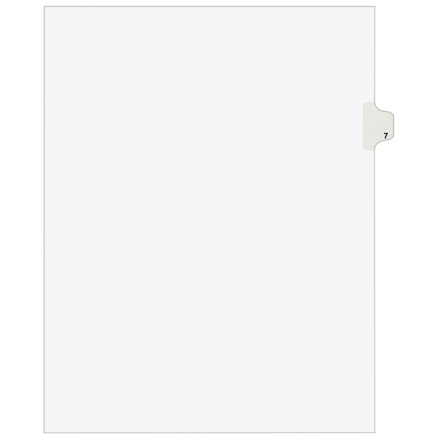 Avery Legal Pre-Printed Paper Dividers, Side Tab #7, White, Avery Style, Letter Size, 25/Pack (11917)