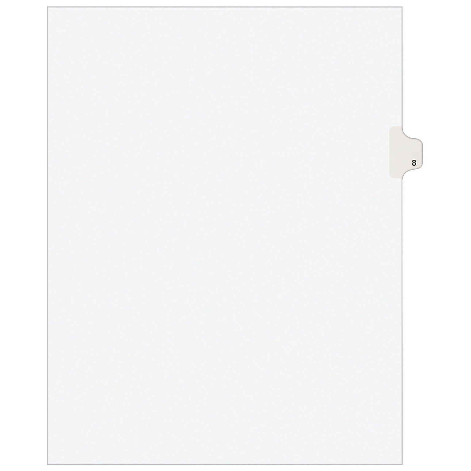 Avery Individual Numeric Paper Dividers, #8, White, 25 Sets/Pack (11918)