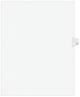 Avery Legal Pre-Printed Paper Dividers, Side Tab #11, White, Avery Style, Letter Size, 25/Pack (1192