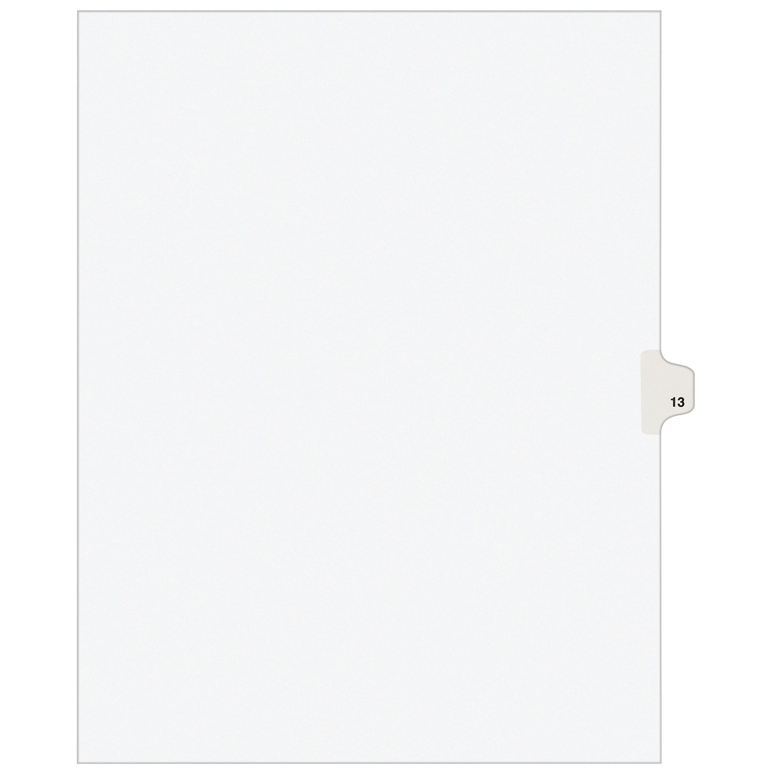 Avery Legal Pre-Printed Paper Dividers, Side Tab #13, White, Avery Style, Letter Size, 25/Pack (11923)