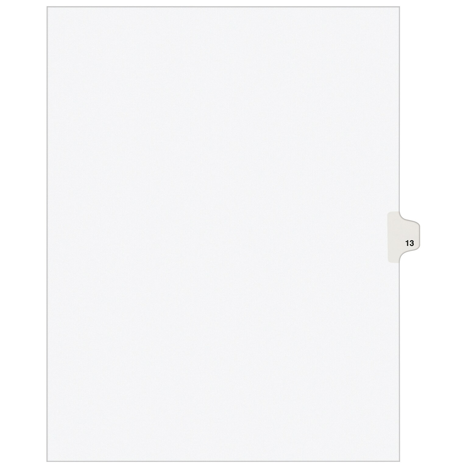 Avery Legal Pre-Printed Paper Dividers, Side Tab #13, White, Avery Style, Letter Size, 25/Pack (11923)