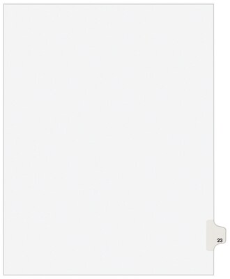 Avery Legal Pre-Printed Paper Dividers, Side Tab #23, White, Avery Style, Letter Size, 25/Pack (0102