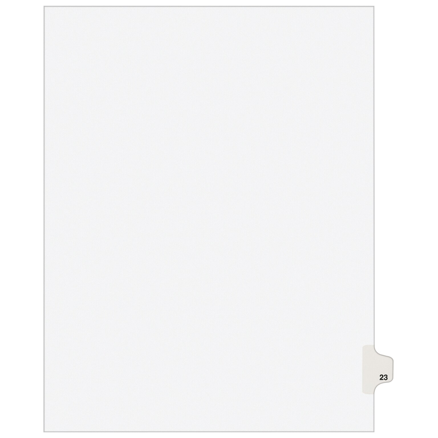 Avery Legal Pre-Printed Paper Dividers, Side Tab #23, White, Avery Style, Letter Size, 25/Pack (01023)