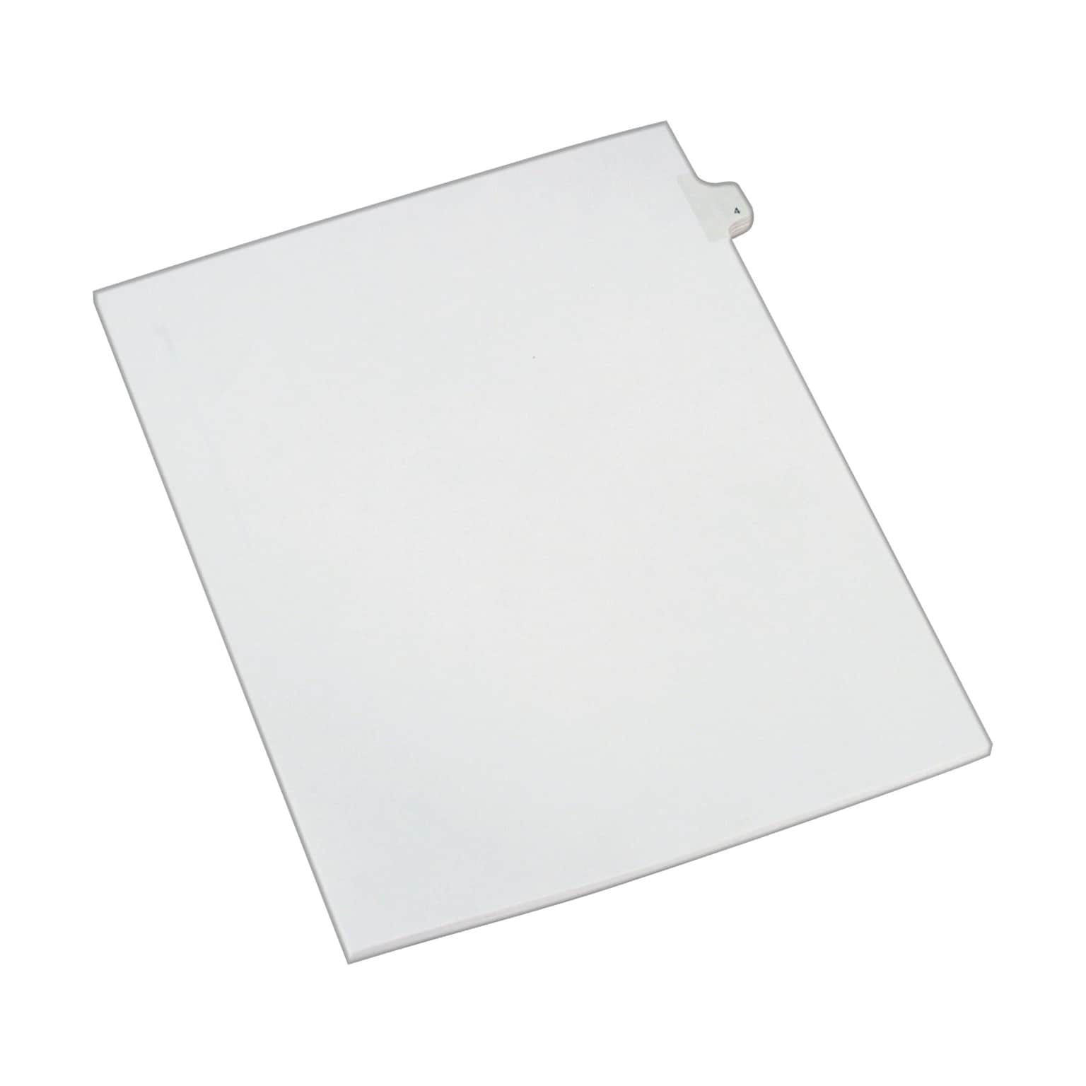 Avery Legal Pre-Printed Paper Dividers, Side Tab #4, White, Allstate Style, Letter Size, 25/Pack (82202)