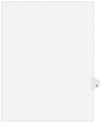 Avery Legal Pre-Printed Paper Dividers, Side Tab S, White, Avery Style, Letter Size, 25/Pack (01419)