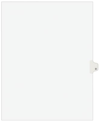 Avery Legal Pre-Printed Paper Dividers, Side Tab O, White, Avery Style, Letter Size, 25/Pack (01415)