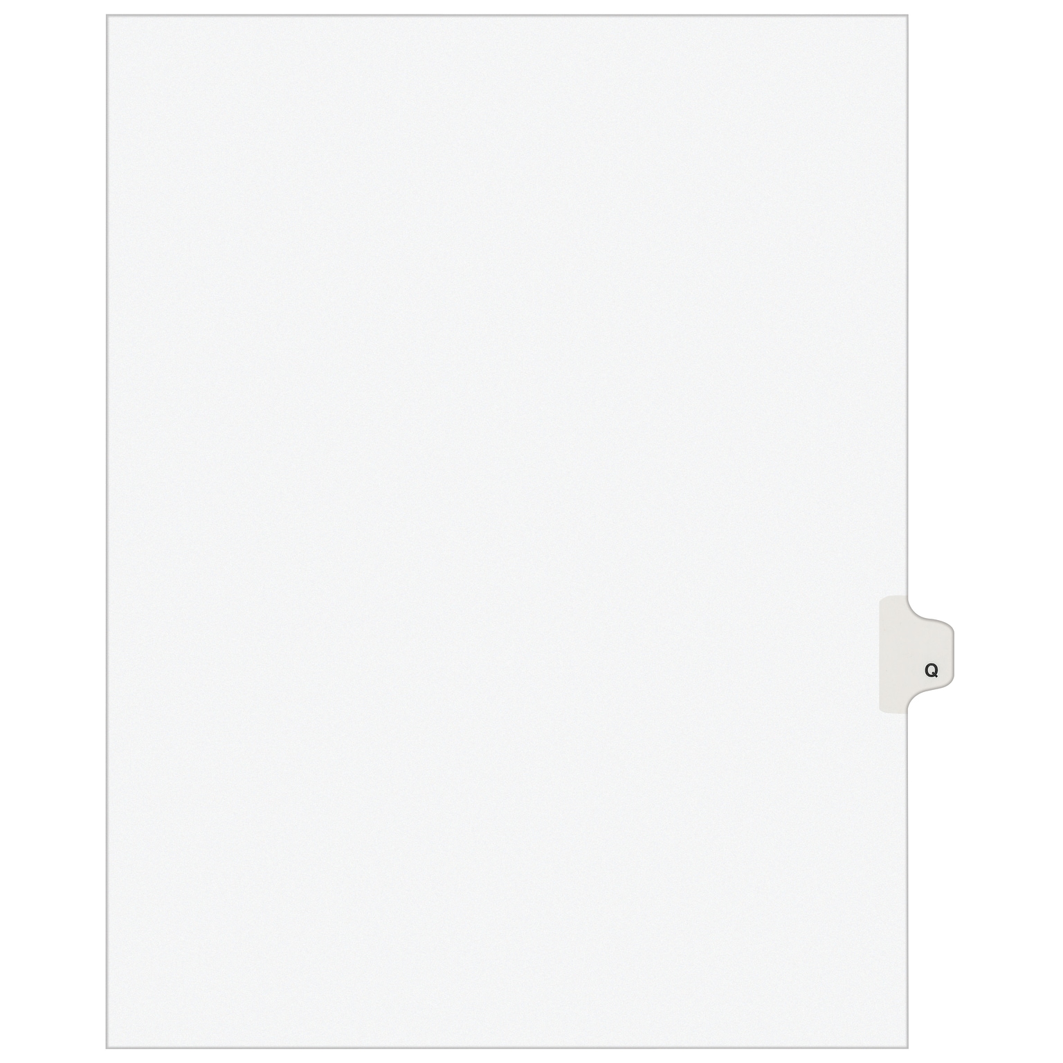 Avery Legal Pre-Printed Paper Dividers, Side Tab Q, White, Avery Style, Letter Size, 25/Pack (01417)