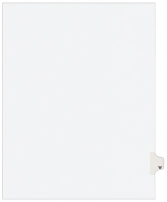 Avery Style Legal Dividers, Tab W, 8.5 x 11, White, 25/Pack (01423)