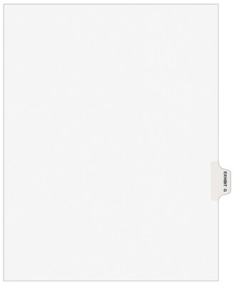 Avery Legal Pre-Printed Paper Dividers, Side Tab EXHIBIT G, White, Avery Style, Letter Size, 25/Pack