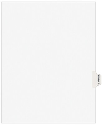 Avery Style Legal Dividers, Tab Exhibit G, 8.5 x 11, White, 25/Pack (01377)