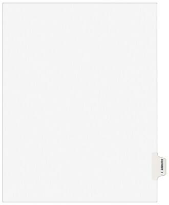 Avery Legal Pre-Printed Paper Dividers, Side Tab EXHIBIT I, White, Avery Style, Letter Size, 25/Pack