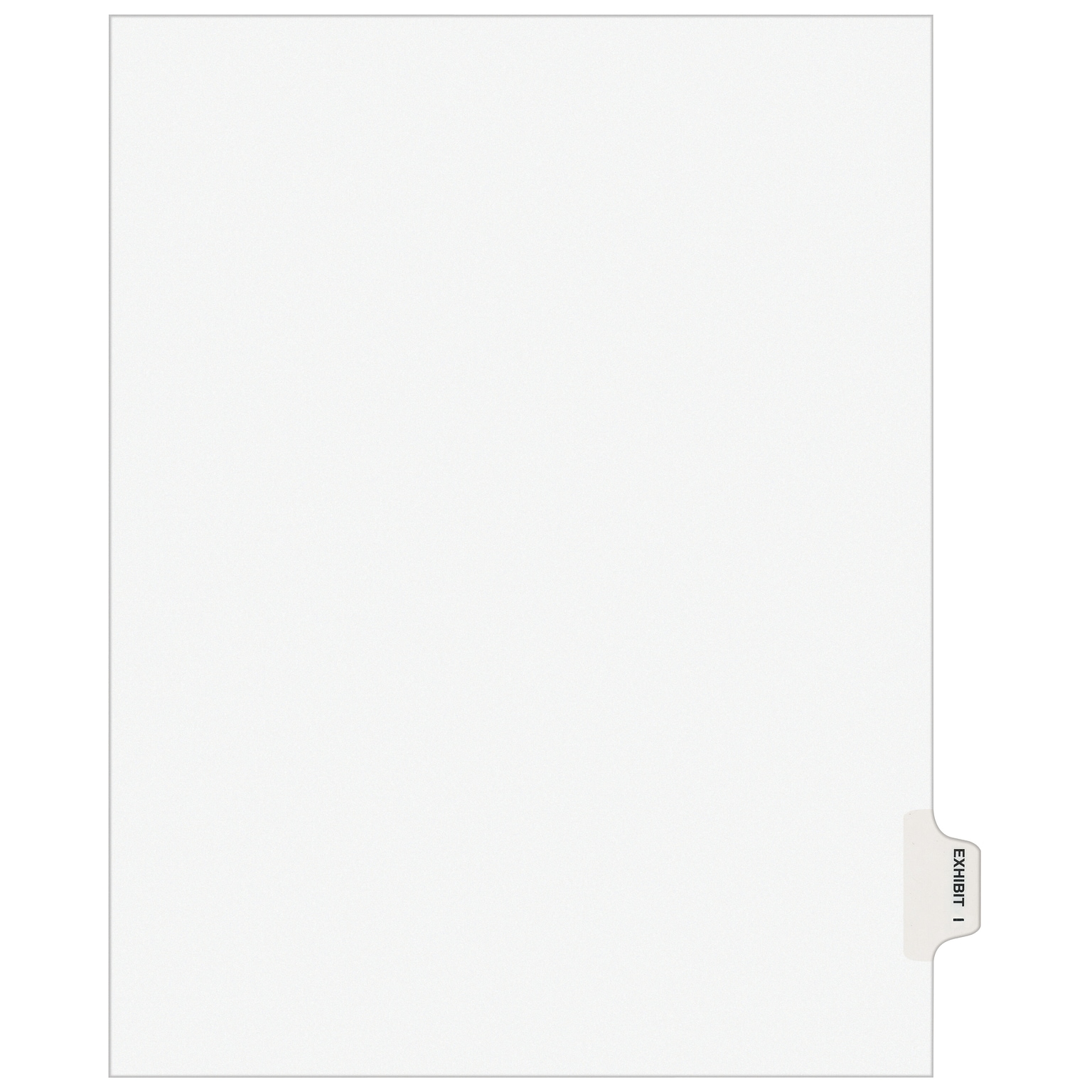 Avery Legal Pre-Printed Paper Dividers, Side Tab EXHIBIT I, White, Avery Style, Letter Size, 25/Pack (01379)