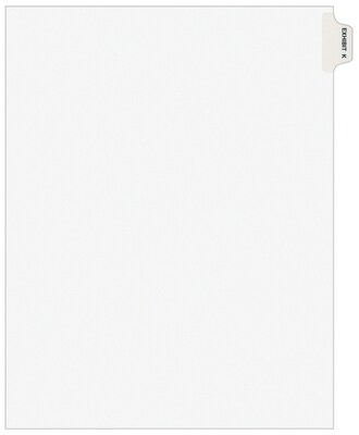 Avery Style Exhibit K Divider, 26-Tab, White, 25/Pack (01381)