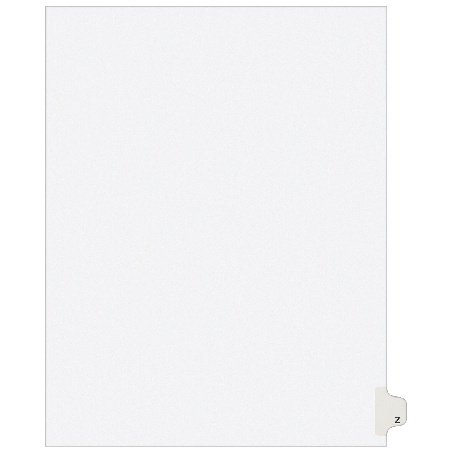 Avery Legal Pre-Printed Paper Dividers, Side Tab Z, White, Avery Style, Letter Size, 25/Pack (01426)