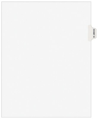 Avery Style Legal Dividers, Tab Exhibit M , 8.5 x 11, White, 25/Pack (01383)