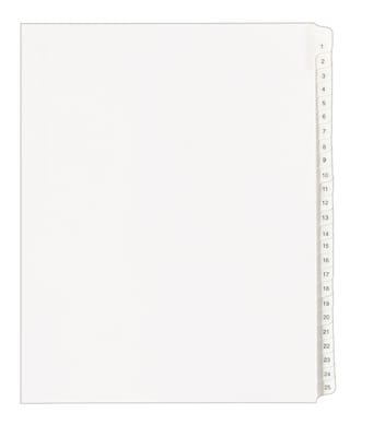 Avery Allstate Numbers 1 - 25 Paper Dividers, 25-Tab, White (01701)