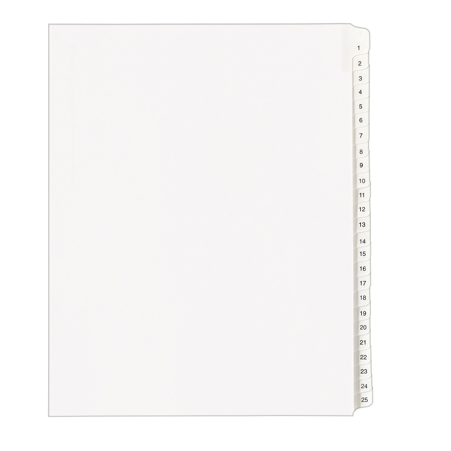 Avery Allstate Numbers 1 - 25 Paper Dividers, 25-Tab, White (01701)