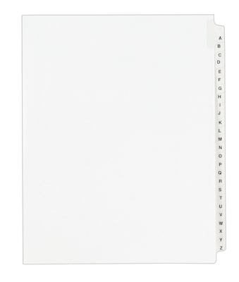 Avery Legal Pre-Printed Paper Divider Collated Set, A-Z Tabs, White, Avery Style, Letter Size (01400