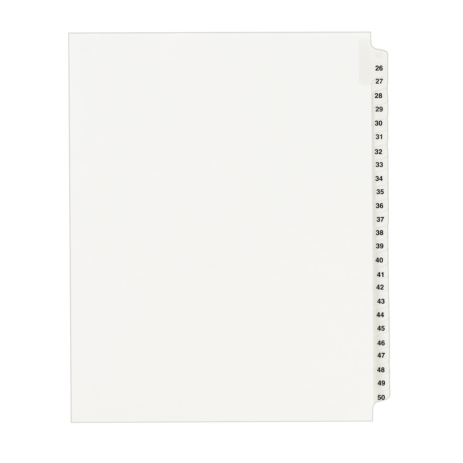 Avery Legal Pre-Printed Paper Divider Collated Set, 26-50 Tabs, White, Avery Style, Letter Size (01331)