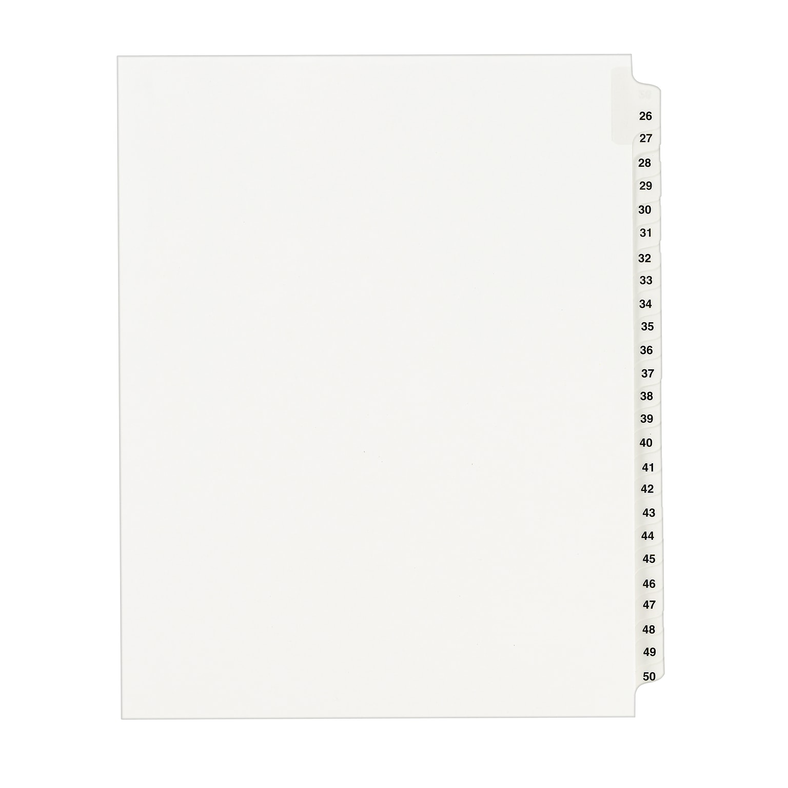 Avery Numbers 26 - 50 Paper Dividers, 25-Tab, White (01331)