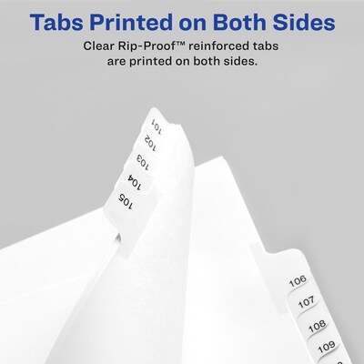 Avery Legal Pre-Printed Paper Divider Collated Set, I-X Tabs, White, Allstate Style, Letter Size (82319)