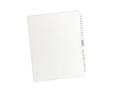 Avery Premium Collated Legal Paper Dividers, 51-75 & Table of Content Tabs, White, Avery Style, Lett