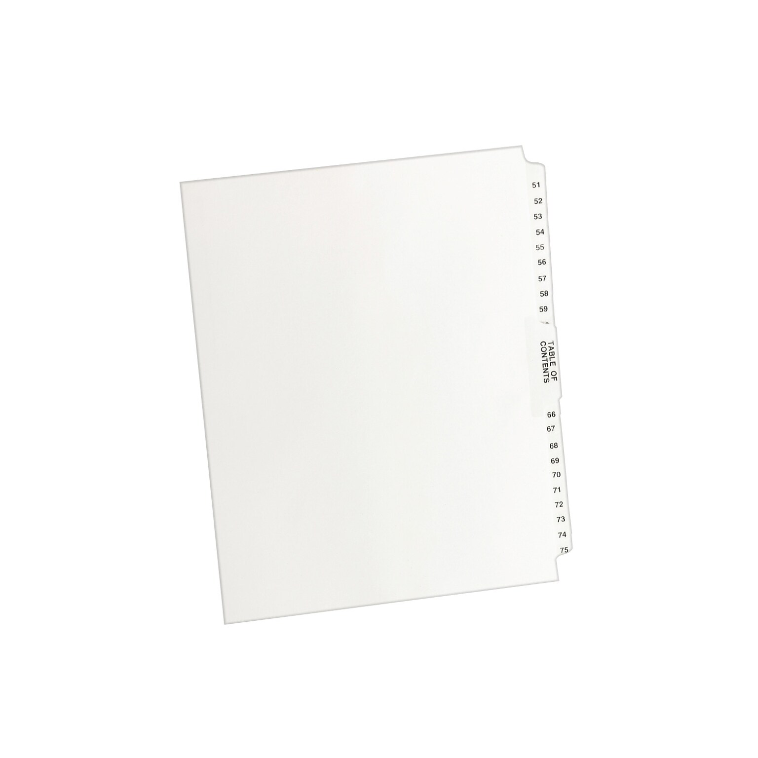 Avery Premium Collated Legal Paper Dividers, 51-75 & Table of Content Tabs, White, Avery Style, Letter Size (11396)