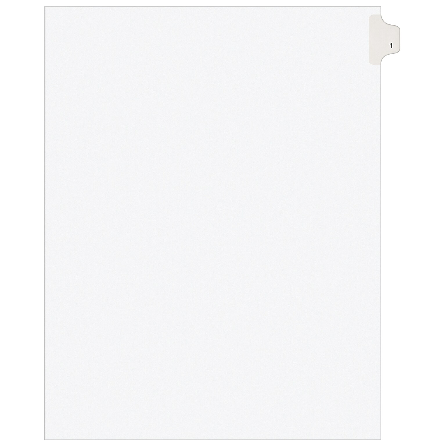 Avery Legal Pre-Printed Paper Dividers, Side Tab #1, White, Avery Style, Letter Size, 25/Pack (11911)