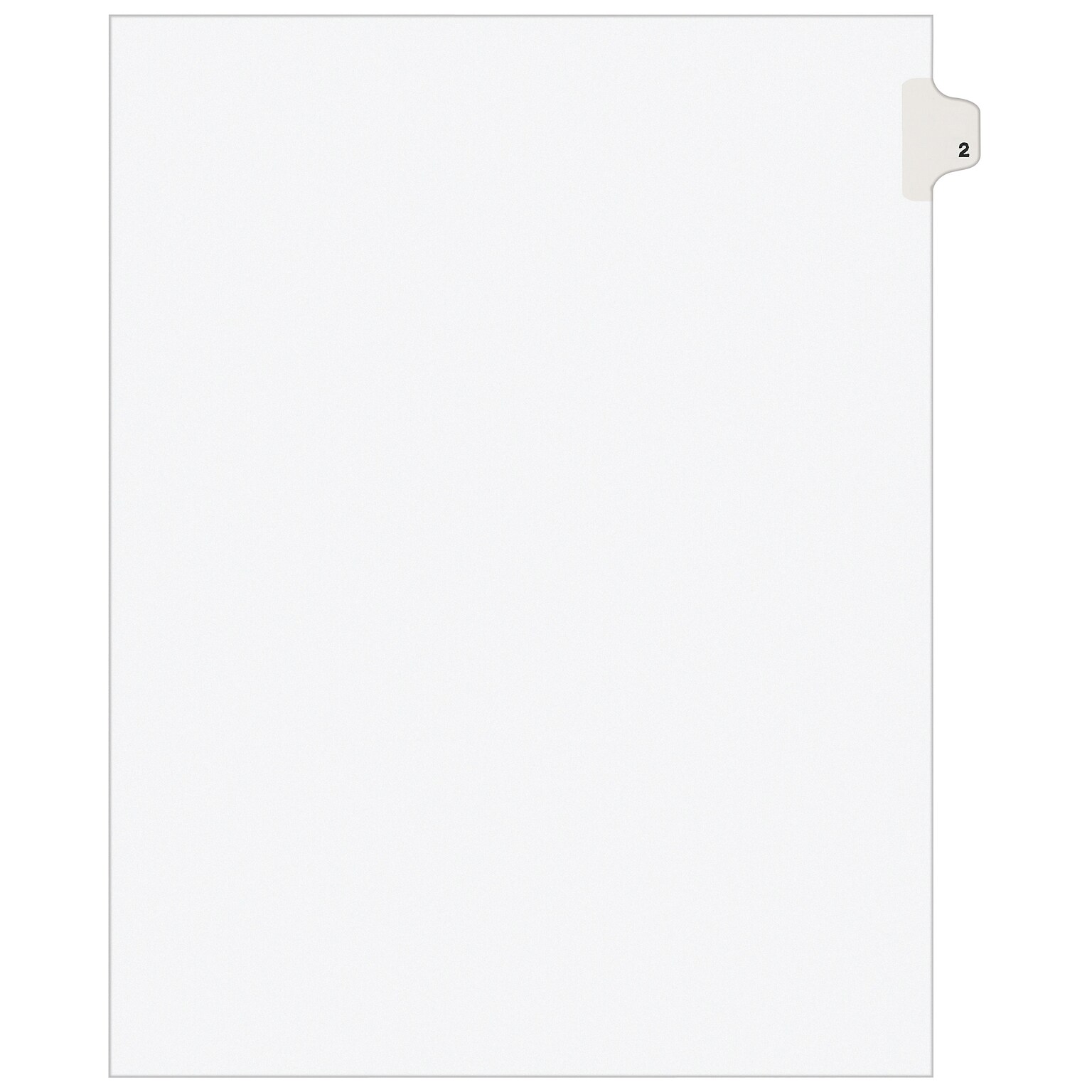 Avery Legal Pre-Printed Paper Dividers, Side Tab #2, White, Avery Style, Letter Size, 25/Pack (11912)