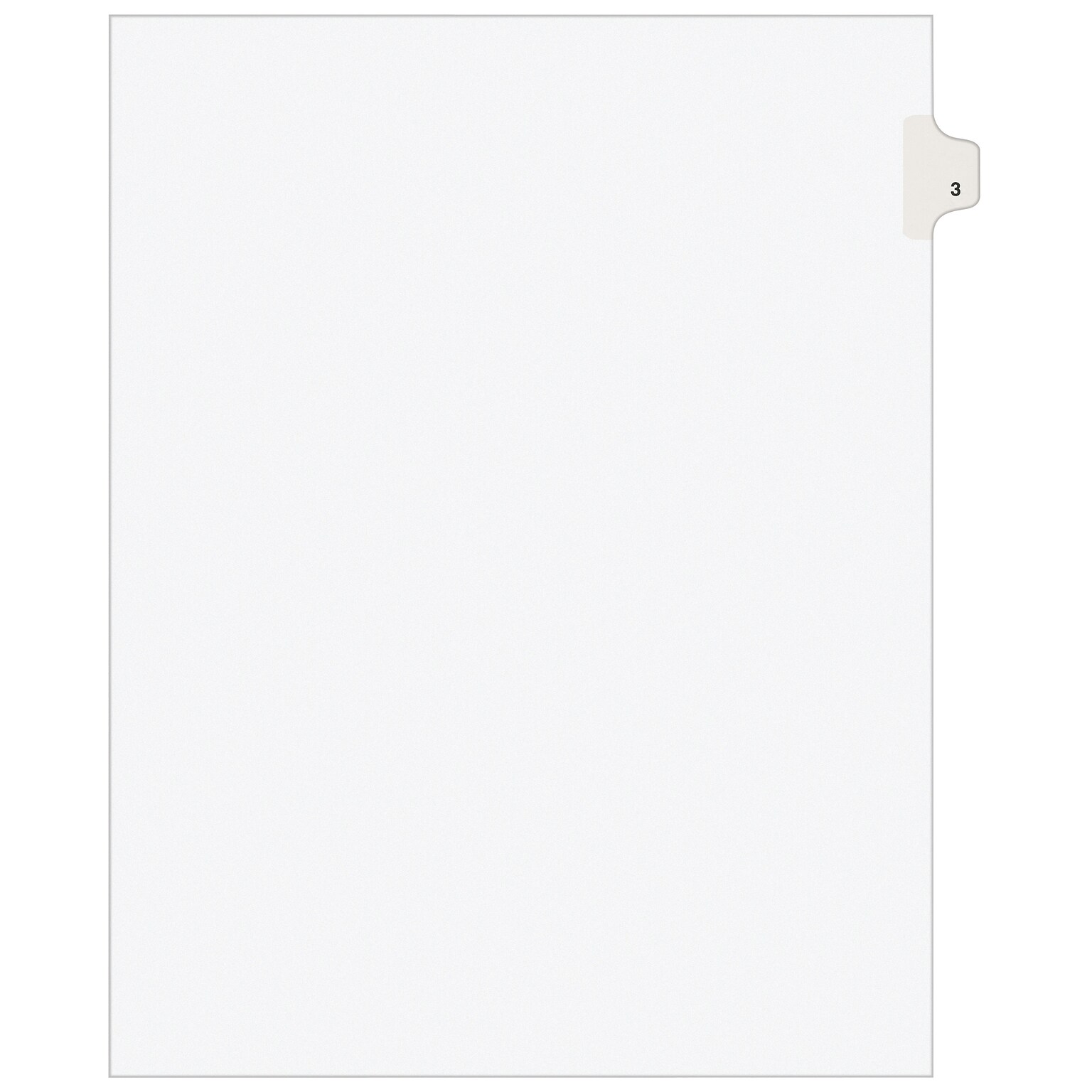 Avery Legal Pre-Printed Paper Dividers, Side Tab #3, White, Avery Style, Letter Size, 25/Pack (11913)