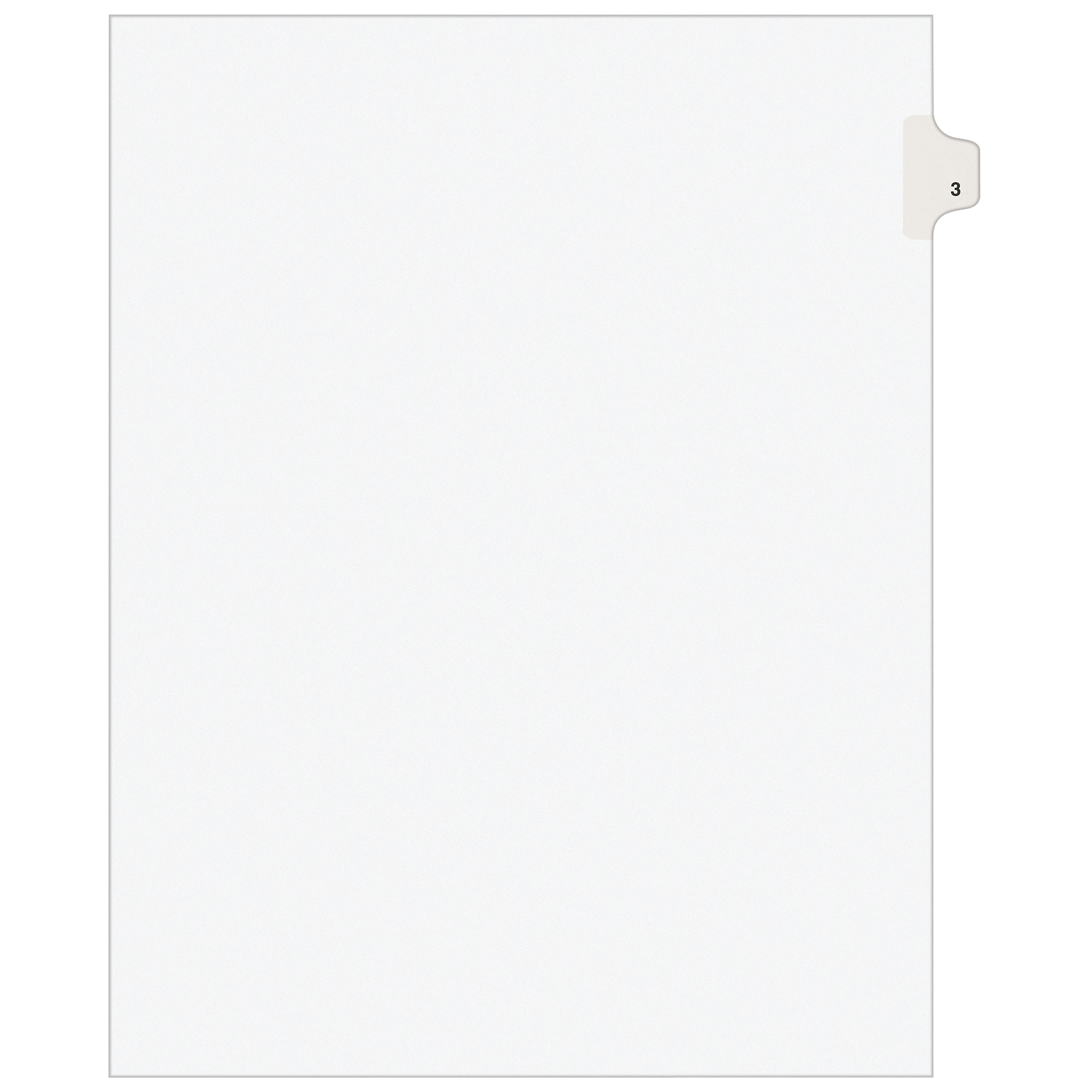 Avery Legal Pre-Printed Paper Dividers, Side Tab #3, White, Avery Style, Letter Size, 25/Pack (11913)
