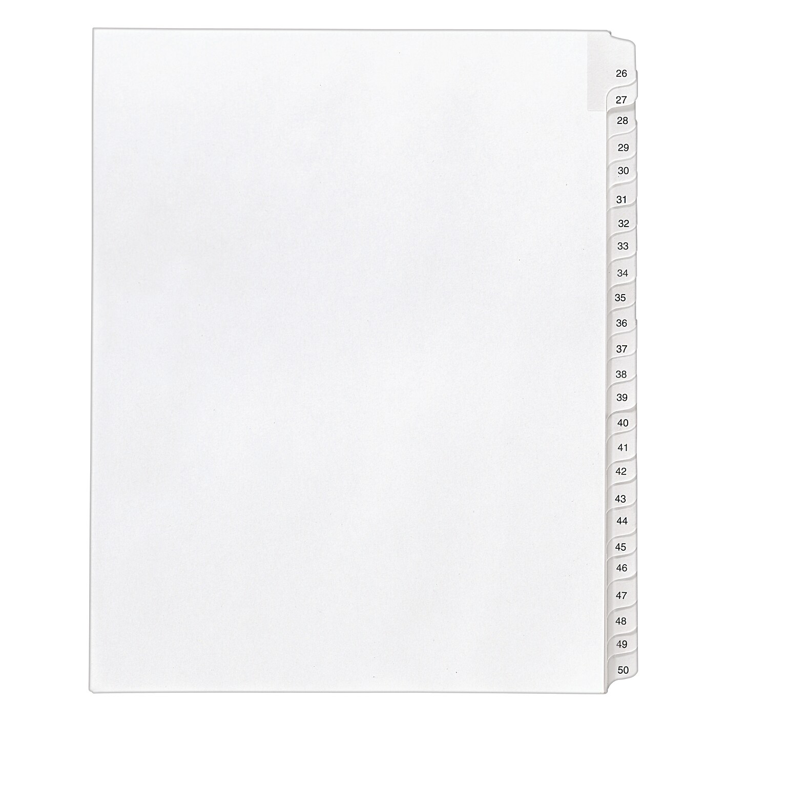 Avery Legal Pre-Printed Paper Divider Collated Set, 26-50 Tabs, White, Allstate Style, Letter Size  (01702)