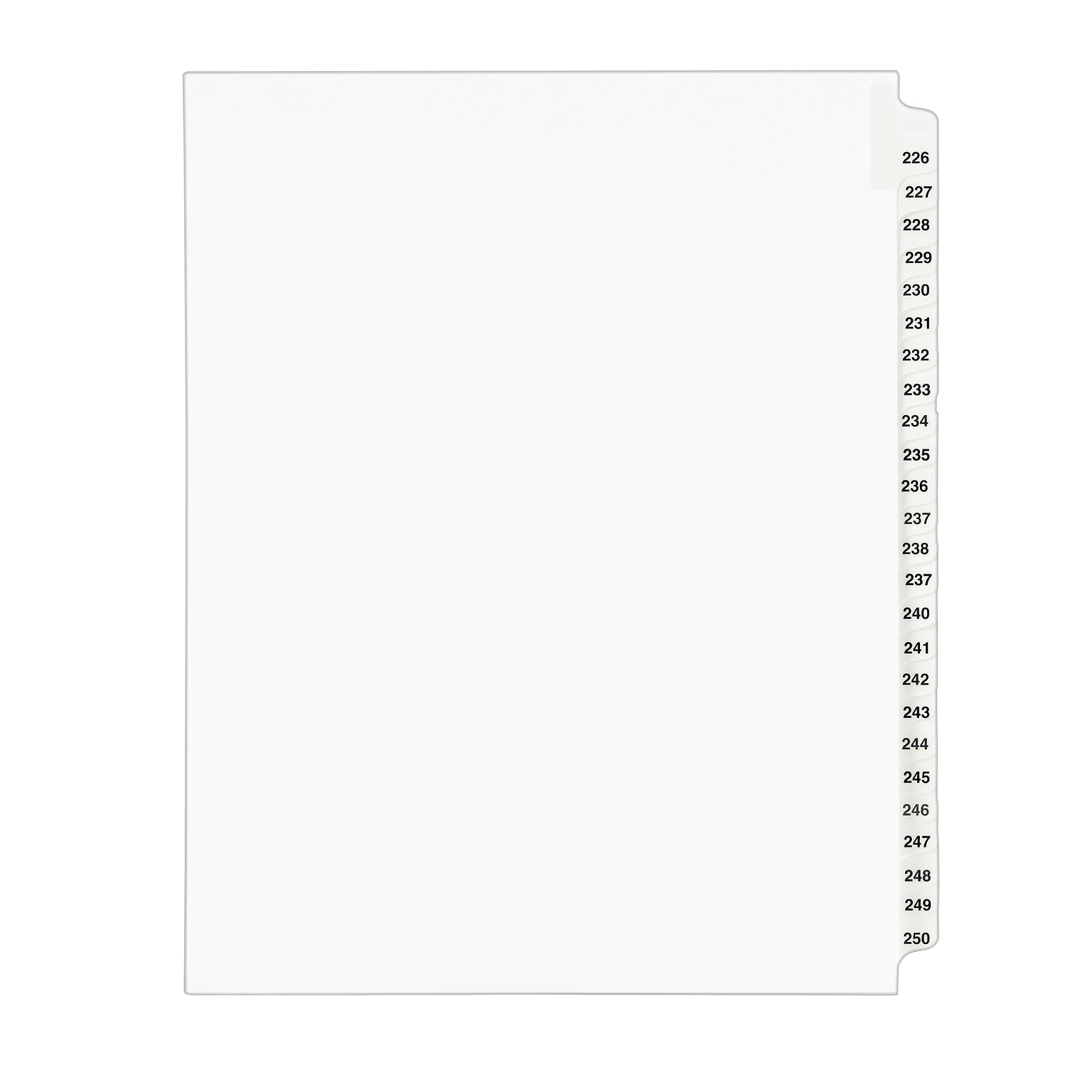 Avery Legal Pre-Printed Paper Divider Collated Set, 226-250 Tabs, White, Avery Style, Letter Size (01339)
