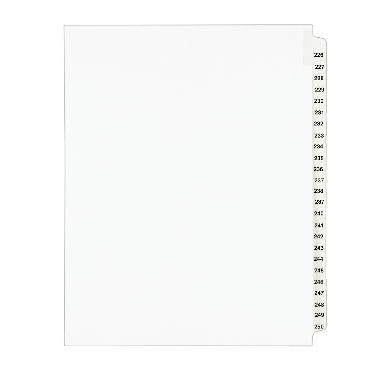 Avery Legal Pre-Printed Paper Divider Collated Set, 226-250 Tabs, White, Avery Style, Letter Size (01339)