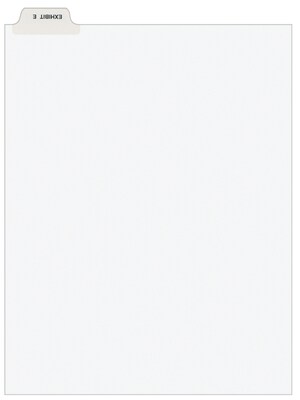 Avery Legal Pre-Printed Paper Dividers, Bottom Tab EXHIBIT E, White, Avery Style, Letter Size, 25/Pack (11944)