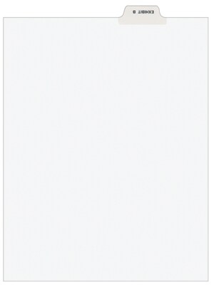 Avery Legal Pre-Printed Paper Dividers, Bottom Tab EXHIBIT B, White, Avery Style, Letter Size, 25/Pack (11941)