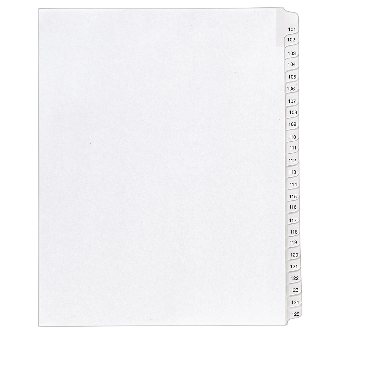 Avery Legal Pre-Printed Paper Divider Collated Set, 101-125 Tabs, White, Allstate Style, Letter Size (01705)