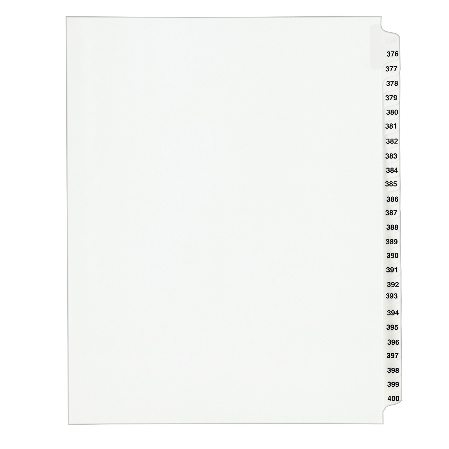 Avery Legal Pre-Printed Paper Divider Collated Set, 376-400 Tabs, White, Avery Style, Letter Size (01345)