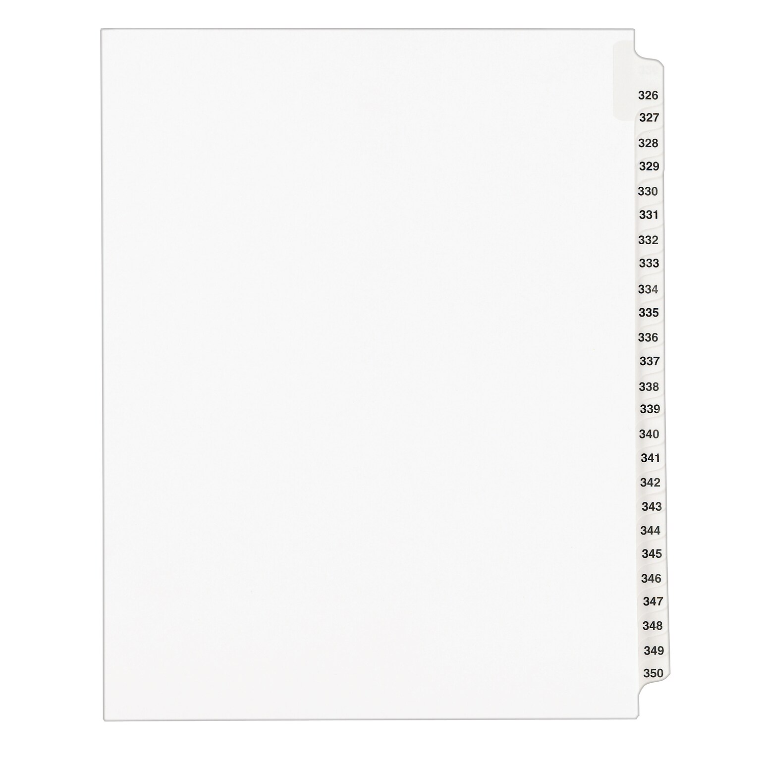 Avery Legal Pre-Printed Paper Divider Collated Set, 326-350 Tabs, White, Avery Style, Letter Size (01343)