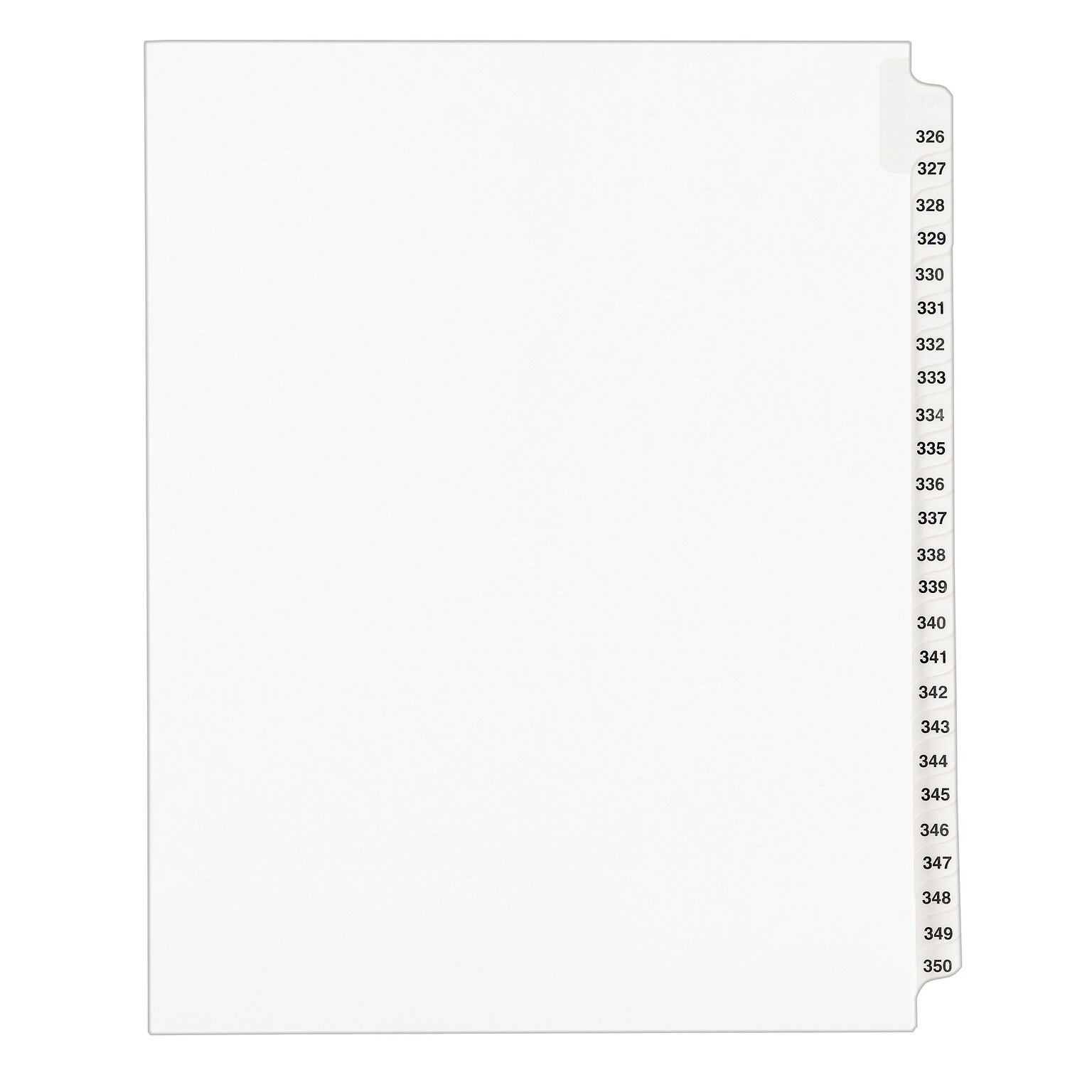Avery Style Legal Numeric 326 - 350 Tab Paper Dividers, 25 Tabs, White (01343)