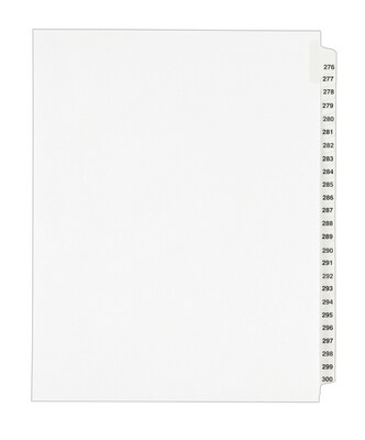 Avery Legal Pre-Printed Paper Divider Collated Set, 276-300 Tabs, White, Avery Style, Letter Size (0