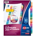 Avery Ready Index Customizable Table of Contents Numeric Paper Dividers, 31-Tab, Multicolor (11129)