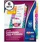 Avery Ready Index Customizable Table of Contents Numeric Paper Dividers, 10-Tab, Multicolor, 6 Sets