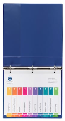 Avery Ready Index Table of Contents Paper Dividers, 1-10 Tabs, Multicolor, 6 Sets/Pack (11188)