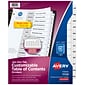 Avery Ready Index Table of Contents Paper Dividers, Jan-Dec Tabs, White (11126)
