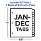 Avery Ready Index Table of Contents Paper Dividers, Jan-Dec Tabs, White (11126)