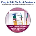 Avery Ready Index Table of Contents Plastic Dividers, 1-8 Tabs, Multicolor (11817)