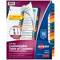 Avery Ready Index Table of Contents Preprinted Dividers, 15-Tab, White, Set (11820)
